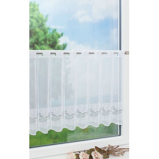 Scheibengardine von Lysel - Genia " (Bx H) 94.50cm * 30cm" grau/weiß