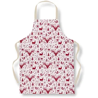 Cooksmart Weihnachtsschürze in Großbritannien | Schürzen für Damen und Herren | Weihnachts-Kochschürze für alle Arten von Küchen | Schürze für Damen und Herren – A Nordic Christmas (PVC), weiß, One - Einheitsgröße