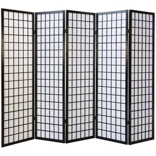 Homestyle4u Paravent Schwarz 220x175 cm 166