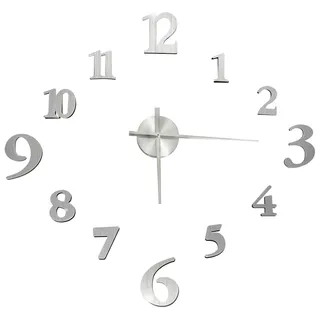 vidaXL 3D-Wanduhr 100,0 cm NA silber