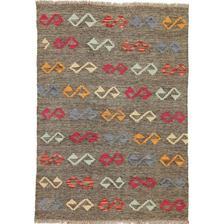 Orientteppich Kelim Afghan 102x148 Handgewebter Orientteppich, Nain Trading, rechteckig, Höhe: 3 mm grün