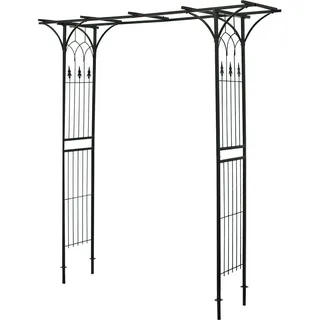 Wiltec Rankgitter Rosenbogen 205 x 50 x 208 cm Schwarz