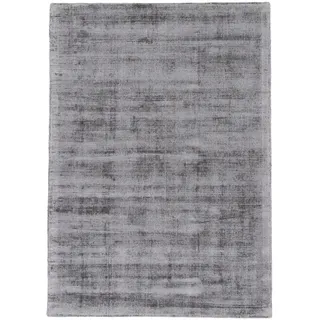 Teppich CARPETFINE "Ava Viskoseteppich" Teppiche Gr. B/L: 80 cm x 150 cm, 13 mm, 1 St., grau (hellgrau) Esszimmerteppiche Seidenoptik, leichter Glanz, auch als Läufer erhältlich
