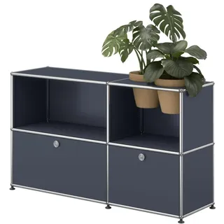 USM Haller Sideboard mit zwei Klapptüren und Pflanzeneinsatz Anthrazitgrau