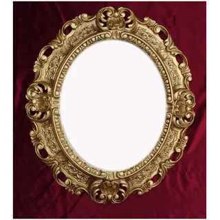 Lnxp WANDSPIEGEL BAROCKSTIL NEU Spiegel Oval in Gold REPRO 45x38 ANTIK BAROCK Rokoko Vintage REPLIKATE NOSTALGISCH Renaissance 46SP
