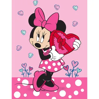 Kinderteppich Minnie Mouse Herz | 100x133 cm | Teppich Spielteppich
