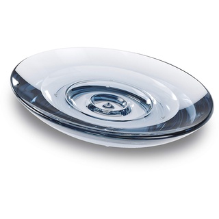 Umbra Droplet Seifenschale aus Acrylglas, ovale Seifenablage mit Ablauf für Badezimmer und Küche, Denim Blau, normal