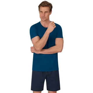 Schlafanzug TRIGEMA "TRIGEMA Kurzer aus Biobaumwolle (kbA)" Gr. XL, blau (saphir, c2c) Herren Homewear-Sets Pyjamas