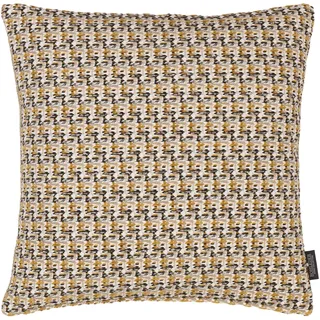 Rohleder Home Collection Kissen - Sinai - Camel - 45 x 45 cm - Kleingemustertes Kissen im Boho-Stil - Moderne Farbtöne Beige, Creme, Weiß, Gelb, Grau und Schwarz - Made in Germany