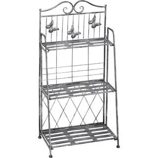 Outsunny Pflanzregal Metall Blumenständer 3 Ebenen Blumentreppe für Garten Silbergrau 44x25x96cm dekorativ & platzsparend   Aosom.de