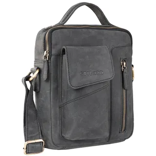 STILORD Otis Stilvolle Umhängetasche Herren aus echtem Leder Klein - Schultertasche Ledertasche für Männer zum Umhängen mit Henkel Farbe:anthrazit