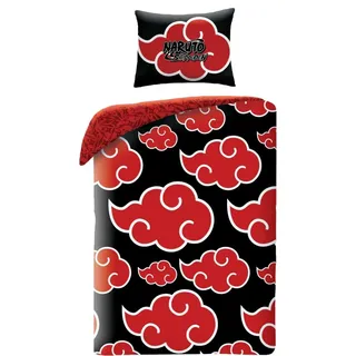 peppermint anime Naruto Bettbezug Rot/Schwarz 140 x 200 cm + 70 x 90 cm