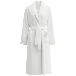 CALIDA Damenbademantel Cosy Shower Damen, Baumwolle, Schalkragen, Bindeband, Frottee, mit Schalkragen, innen saugfähig, außen weich, Länge 120cm weiß XS (36/38)