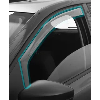Vordere Windabweiser (1 Set) für die Fahrer und Beifahrerseite-CLK0033664K passend für VW Polo TYP 6R, FLH, 5-Door, 2009- KLARES Material