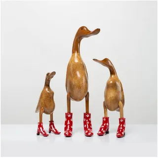 DomDeco Dekofigur Handgefertigte Deko-Figur aus Holz "Ente mit Absatz" rot 42 cm