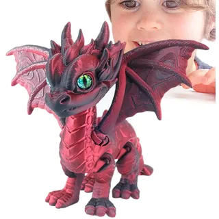 Drachen Figur, Gelenkige Drachen Skulptur, Niedliche Drachenfigur, Fantasy Drachen, Drachen Garten Skulptur, Drachen Schreibtisch, Nachttisch Drache Figur, Thanksgiving Drache
