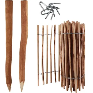 Aquagart Staketenzaun 5 m x 120 cm Braun/Holz