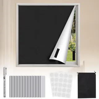 Blackout Rollo ohne Bohren 3m x 145cm, 100% Lichtdichtes Sonnenschutzrollo für Fenster, Dachfenster & Velux, mit Nano-Klebeband & Aufbewahrungstasche