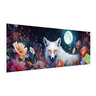 Fuchs Diamond Painting Erwachsene Groß XXL 90x30cm, 5D Traum Diamant Painting Bilder, DIY Diamond Painting Eckige Steine Vollbohrer Diamant Malerei Stickerei Kreuzstich Set für Home Wand Dekor N-4