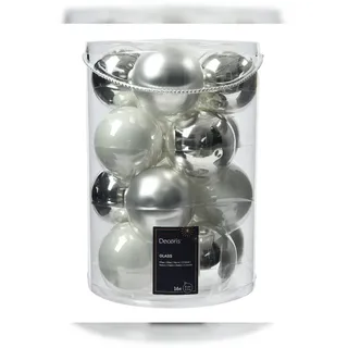 Christmas Decorations 16 Weihnachtskugeln Glas 8cm matt - glänzend Christbaumkugeln Weihnachtsbaumkugeln Groß Christbaumschmuck Weihnachtsbaumschmuck Deko Mix