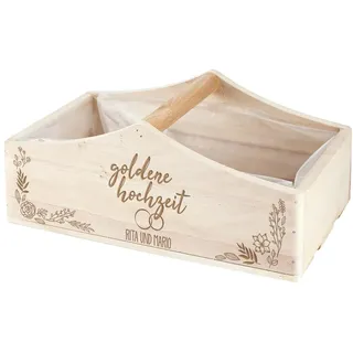 Herz & Heim Geschenkkorb mit Gravur zum Hochzeitstag (Goldene Hochzeit)