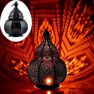 Marrakesch Orient & Mediterran Interior Orientalische Laterne Lampe Nachttischlampe Mahana Schwarz