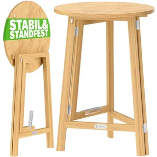 CASARIA Stehtisch 2er Set Ø 78 x 111 cm Braun/Beige