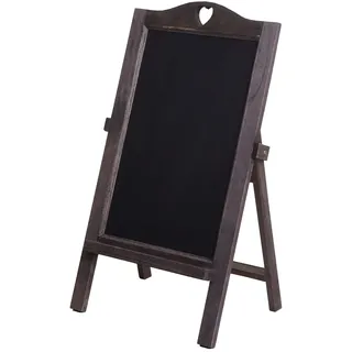 Mendler Werbetafel HWC-E51 Aufsteller Kreidetafel 66 x 37 x 27 cm grau-braun