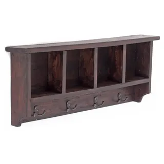 DESIGN DELIGHTS Wandgarderobe Vintage 70 70 x 27 x 11 cm Dunkelbraun