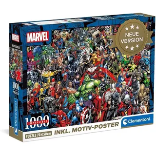 Clementoni Marvel-Universe-Impossible Puzzle 1000 Teile | Puzzle mit Poster & Aufsteller für Erwachsene und Kinder ab 14 Jahren, 39709
