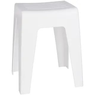 WENKO Dusch- und Badhocker Toilettenhocker mit konturiertem Sitz, Kunststoff Badhocker - WENKO, belastbar bis 100 kg