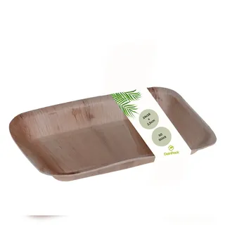 DeinPack 50 Palmblatt Teller eckig 24x16x2,5cm