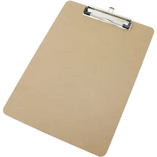 Klemmbrett Holz A4 | Hochformat | Basic - mit Bügelklemme, braun