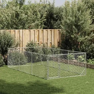 vidaXL Outdoor-Hundezwinger mit Tür 2x4x1 m Verzinkter Stahl