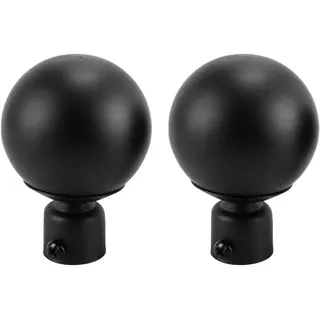 Durlo Gardinenstangen-Endstücke, 2 Stück runde Stangenenden, Ersatzkugel-Gardinenstangen-Endstücke, Stangenhalterungs-Endstücke für 18–22 mm