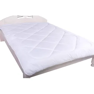 Steppdecke Bettdecke Ganzjahresdecke Sommerdecke Warm Leicht Decke für Allergiker weiß aus Mikrofaser (Sommerdecke/Leichtdecke, 155 x 220 cm)