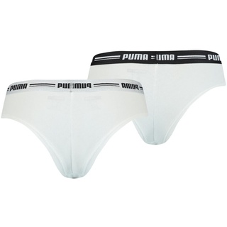 PUMA Damen Slip - Brazilian, Soft Cotton Modal Stretch, Vorteilspack Weiß M 2er Pack (1x2P)