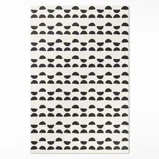 wallfluent Unregelmäßige Halbmonde Vinylteppich 60 x 90 cm Grau/Silber