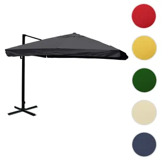 Gastronomie-Ampelschirm HWC-A96, 3x4m (Ø5m) Polyester Alu/Stahl 26kg ~ Flap, anthrazit ohne Ständer, drehbar