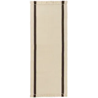 Ferm Living - Calm Kelim Teppichläufer, 80 x 200 cm, off-white / coffee