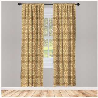 Gardine Vorhang für Wohnzimmer Schlafzimmer Dekor, Abakuhaus, Microfaser, orientalisch marokkanische Quatrefoil beige 150 cm x 175 cm