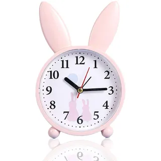 Wecker Digital Kinder, Kinder Lichtwecker Cute Rabbit Kinderwecker Creative Nachttischlampe Snooze-Funktion, Zeitgesteuertes Nachtlicht, Nicht Tickend, Kleine Uhr, Wecker in Hasenform, Geräuschlos