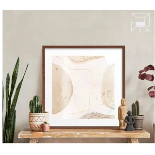 Pix FRAMES Bilderrahmen 20x20 cm - Holz Fotorahmen - Braun | Holzbilderrahmen mit Plexiglas - Bilderrahmen Holz zum Aufhängen - Wooden Picture Frame - Photo Frame zum Aufstellen