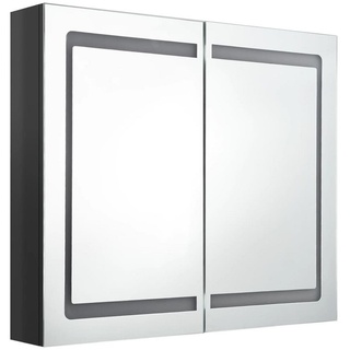 DOTMALL Spiegelschrank LED-Spiegelschrank fürs Bad Glänzend Schwarz 80x12x68 cm schwarz