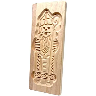 Generisch Form – Holzform aus Buchenholz, Spekulatiusform, Keksform, Verschiedene Traditionelle Muster, Spekulatius, Backform (Nikolaus, 23 x 9 x 2)