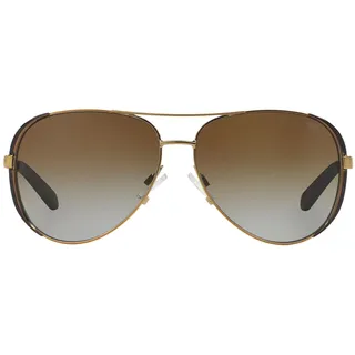 Michael Kors Damen Chelsea MK5004 Sonnenbrille, Braun (gold/braun-braun verlauf polarisiert 1014T5), Large (Herstellergröße: 59) - Large (Herstellergröße: 59)