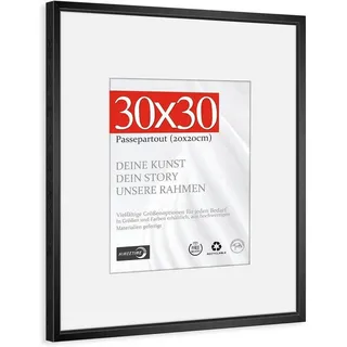 luxuskollektion Bilderrahmen Aluminium Schwarz 20x20 cm 1x