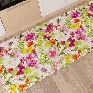 PETTI Artigiani Italiani TPCD-MS1200-FARFALLE-180 Läufer für die Küche, Polyester, Schmetterlinge, 7 cm cm