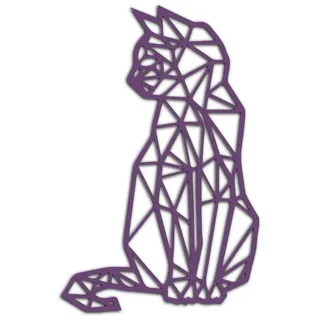 Namofactur Wandtattoo Polygon Katze XXL Wandtattoo lila