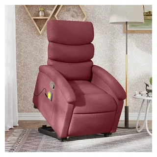 vidaXL Massagesessel mit Aufstehhilfe Polyester 92 x 99,5 x 92 cm Weinrot elektrisch